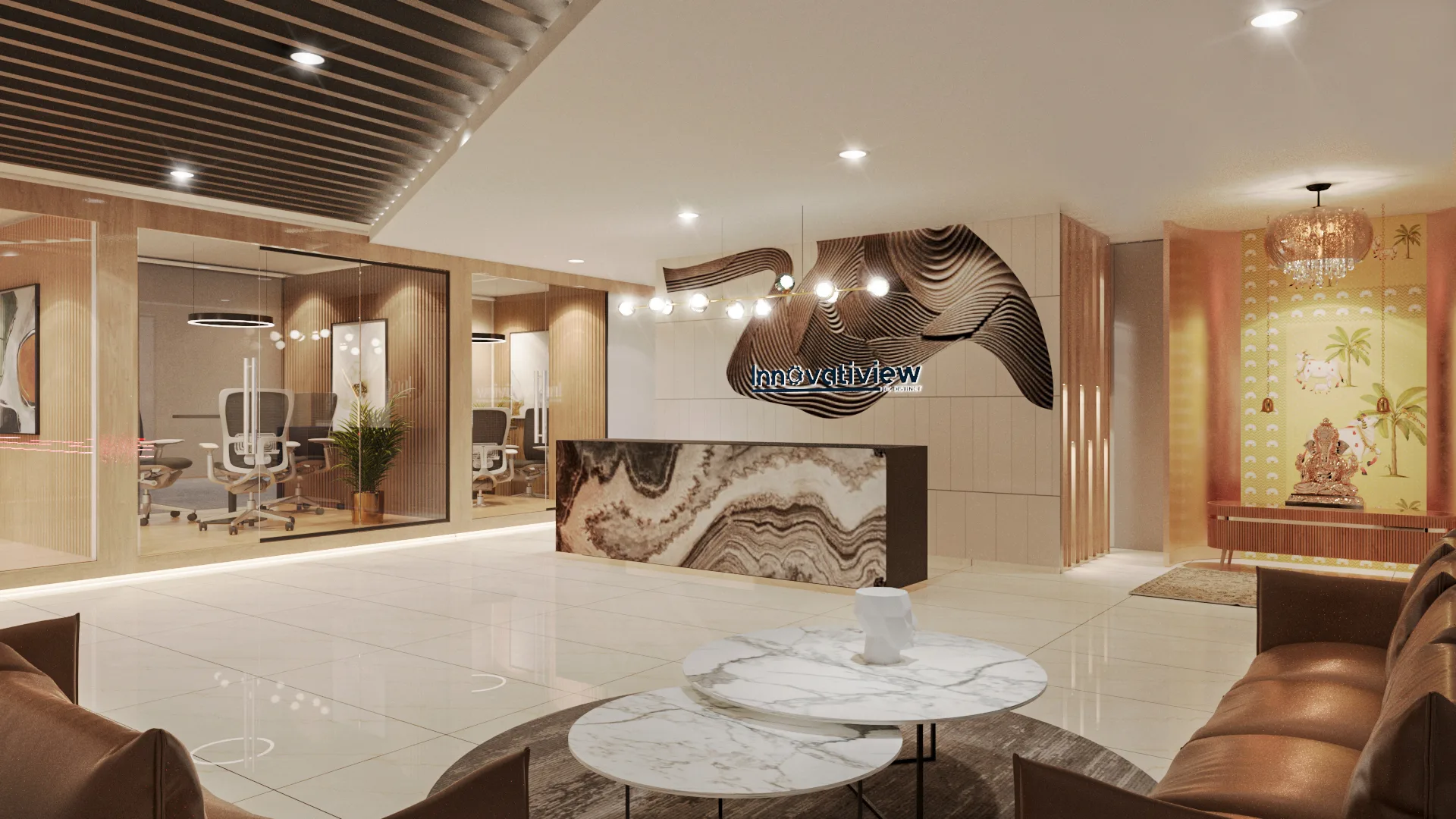 Innovatiview office interior by Greystone Infra, Noida