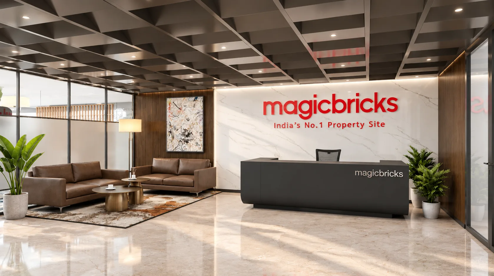 Magicbricks office interior by Greystone Infra, Noida
